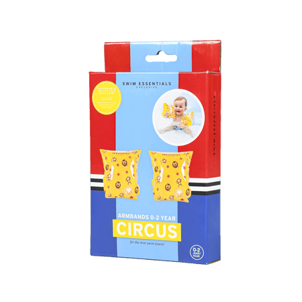 Swim Essentials Zwembandjes Circusprint 0 - 2 Jaar Geel koop je bij Babywinkel