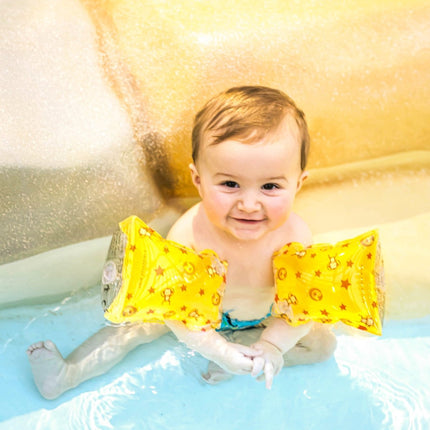 Swim Essentials Zwembandjes Circusprint 0 - 2 Jaar Geel koop je bij Babywinkel