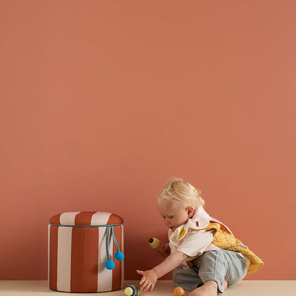 Pouf cilindro con contenitore marrone