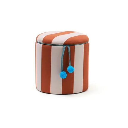 Pouf cilindro con contenitore marrone