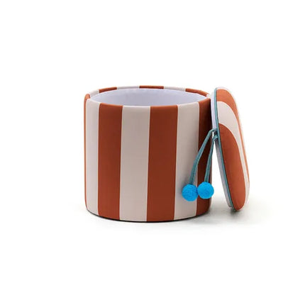 Pouf cilindro con contenitore marrone
