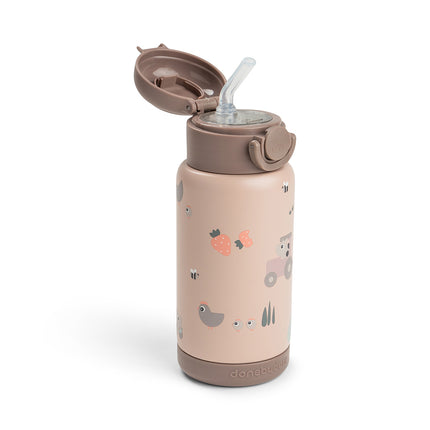 <tc>Done by Deer</tc> Bottiglia con cannuccia Thermos Tiny Farm Powder 340 ml