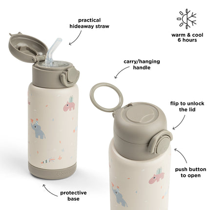 <tc>Done by Deer</tc> Bottiglia con cannuccia Thermos Celebration Sand 340 ml