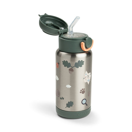<tc>Done by Deer</tc> Bottiglia termica con cannuccia Tiny Trails Green 340 ml