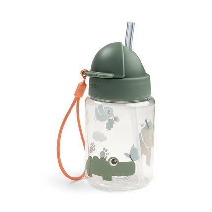 <tc>Done By Deer</tc> Bicchiere con cannuccia Tiny Trails Green 280 ml