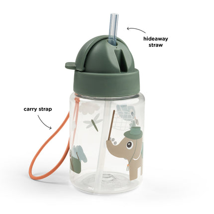 <tc>Done By Deer</tc> Bicchiere con cannuccia Tiny Trails Green 280 ml