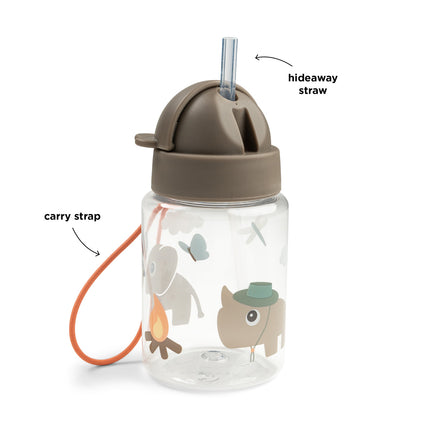 <tc>Done By Deer</tc> Bicchiere con cannuccia Tiny Trails Sand 280 ml