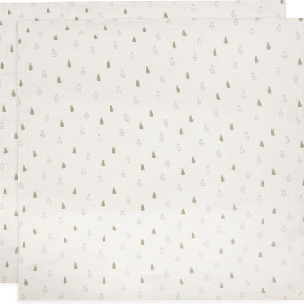 Panno idrofilo grande 115x115cm Happy Miffy - Verde oliva - 2 pezzi