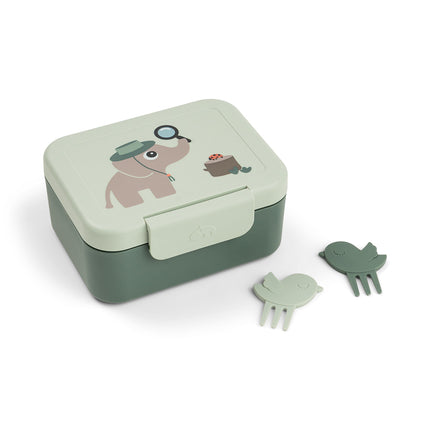 <tc>Done by Deer</tc> Contenitore per il pranzo con spiedini per snack Tiny Trails Green