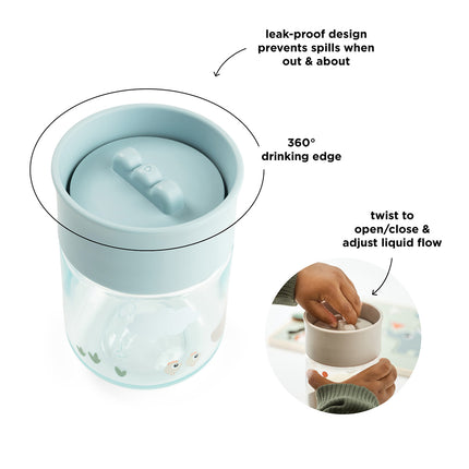 <tc>Done by Deer</tc> Bicchiere da allenamento 360 gradi Tiny Farm Blue