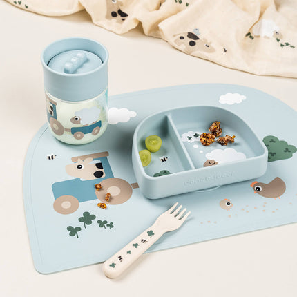 <tc>Done by Deer</tc> Bicchiere da allenamento 360 gradi Tiny Farm Blue