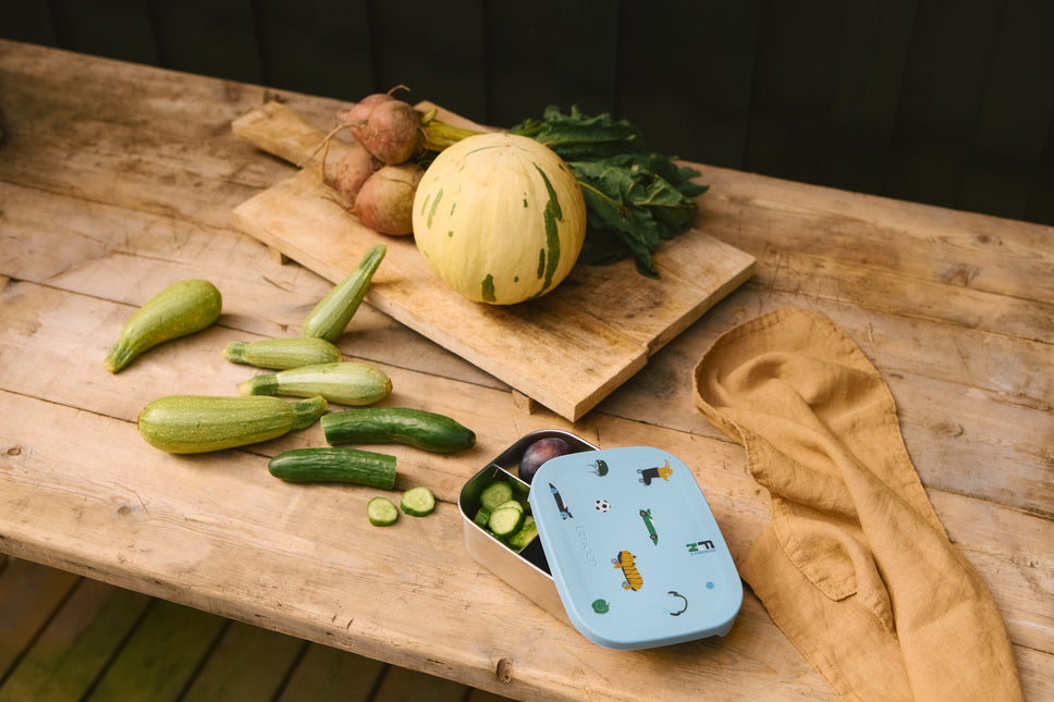 Scatola da pranzo in acciaio inox Fun/Beach Blue