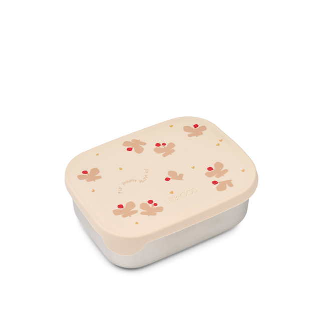 Scatola da pranzo in acciaio inox Farfalla/Fiore di melo