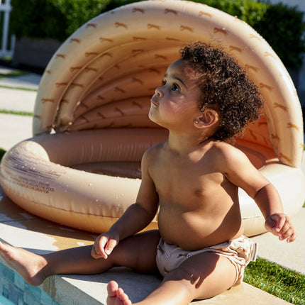<tc>Swim Essentials</tc> Piscina per bambini – Beige leopardato con copertura
