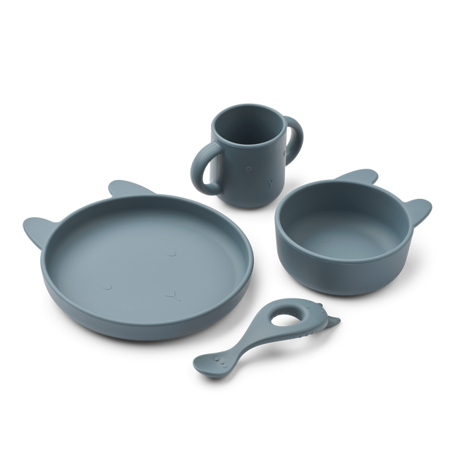 <tc>Liewood</tc> Set di piatti per bambini Vivi Whale Blue