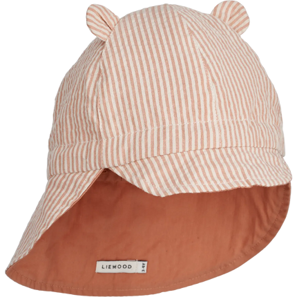 Liewood Zonnehoedje Baby Gorm Omkeerbare Stripe Tuscany Rose / Sandy