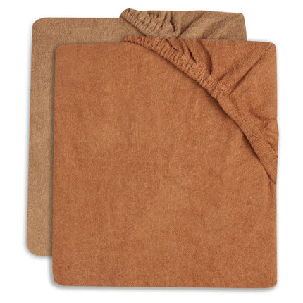 Aankleedkussenhoes Set 2 - Pack – Zachte Badstof Caramel koop je bij Babywinkel