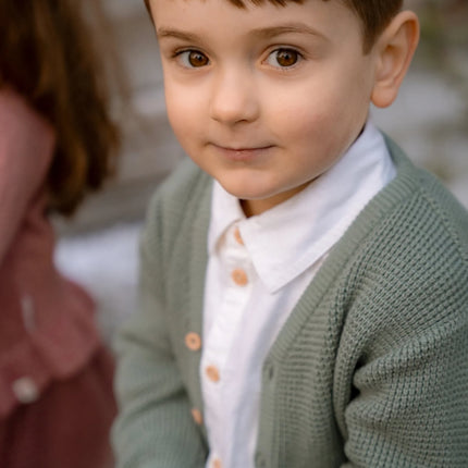 Cardigan lavorato a maglia Verde Foresta