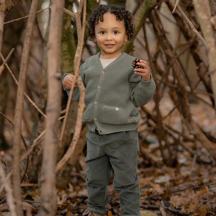 Cardigan lavorato a maglia Verde Foresta