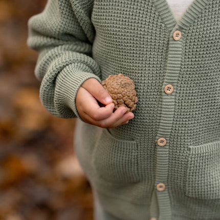 Cardigan lavorato a maglia Verde Foresta