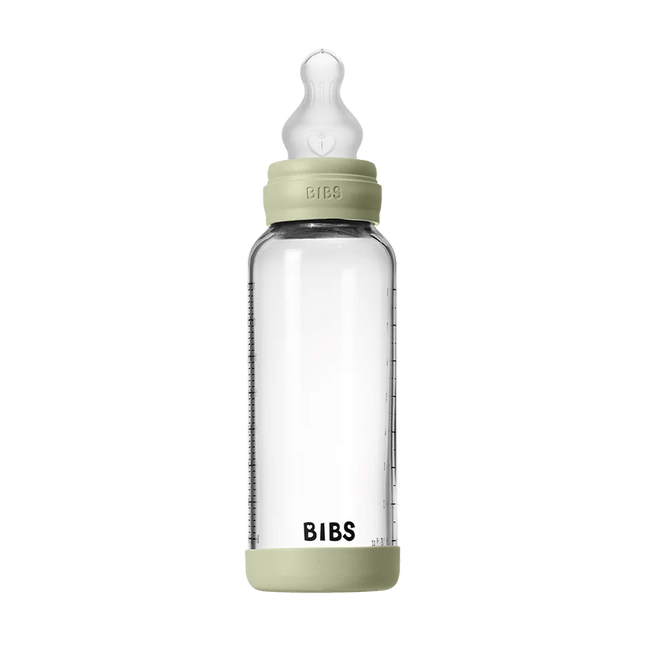 BIBS Babyfles Glass Silicone Sage 240Ml koop je bij Babywinkel