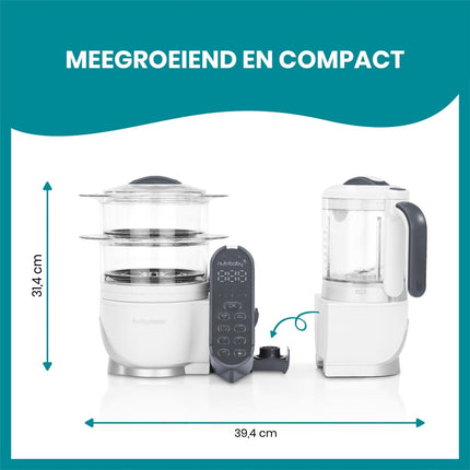 Babymoov Keukenmachine Nutribaby (+) Industrial Grey - Babymoov - Babywinkel - 3661276148789