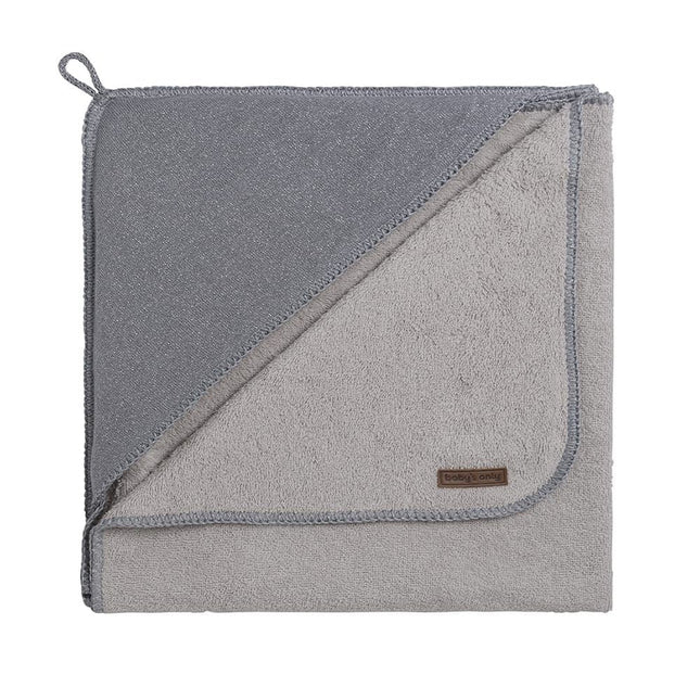 Baby's Only Badcape Baby Sparkle Zilvergrijs 75x85cm - Baby's Only - Babywinkel - 8719497047154