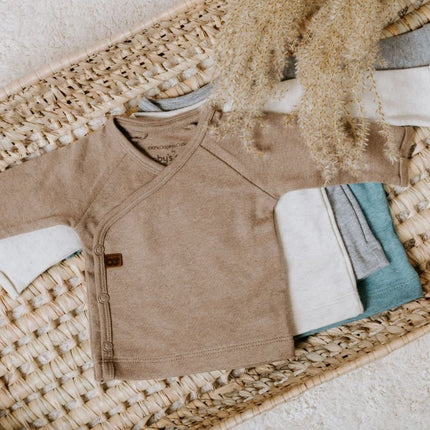 Baby's Only Overslag Shirt Baby Melange Stonegreen Prematuur - Baby's Only - Babywinkel - 8720512364873