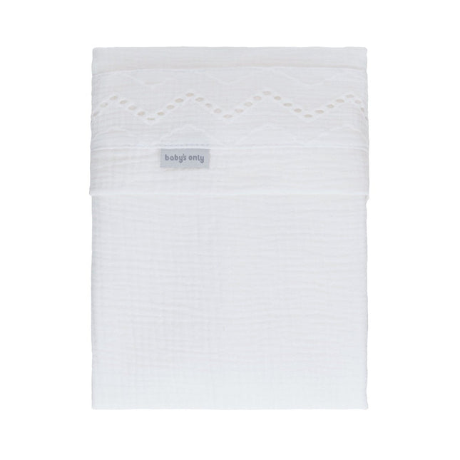 Baby's Only Wieglaken Calm Wit met Broderie - Baby's Only - Babywinkel - 8720791358921