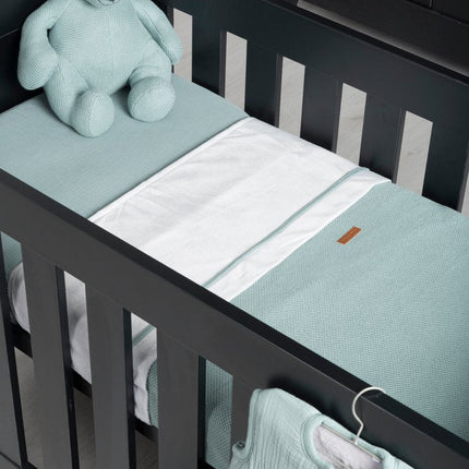 Baby's Only Wieglaken Gebreide Bies Poederblauw/Wit - Babywinkel - 8719075026205
