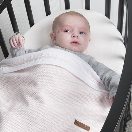 Baby's Only Wieglaken Gebreide Bies Poederblauw/Wit - Babywinkel - 8719075026205
