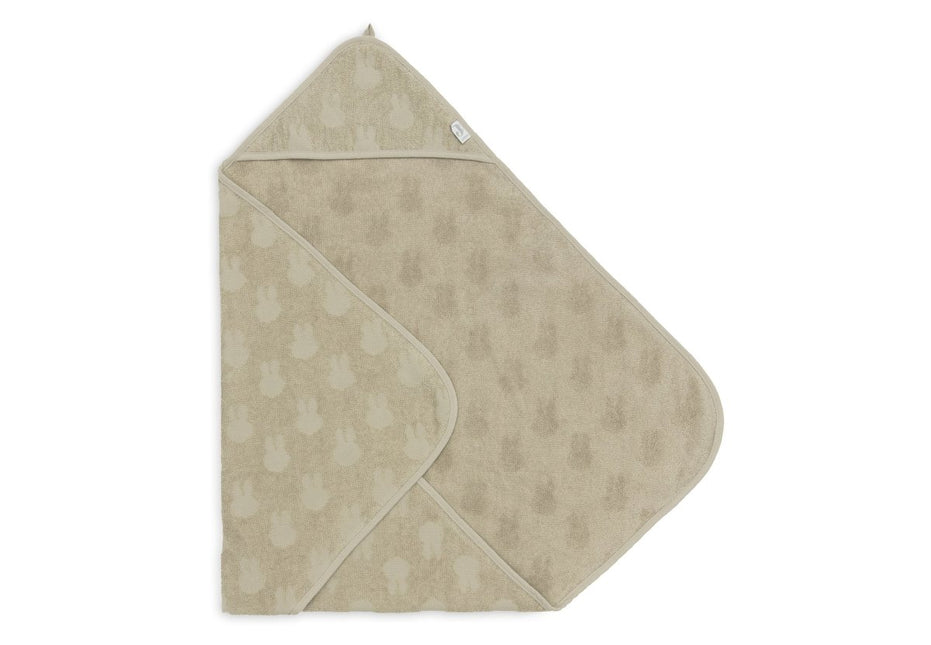 Badcape Badstof 75x75cm Miffy Jacquard - Olive Green - Babywinkel - 8717329380530