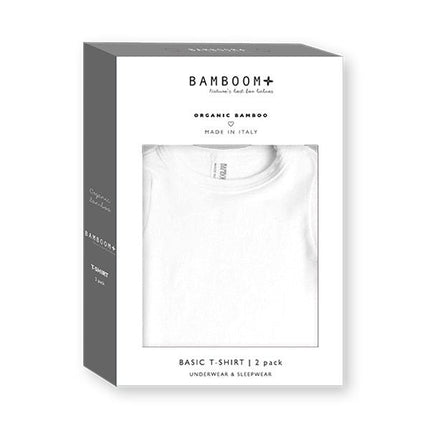 Bamboom Baby Shirt Korte Mouw Wit 2st - Bamboom - Babywinkel - 8053306058307