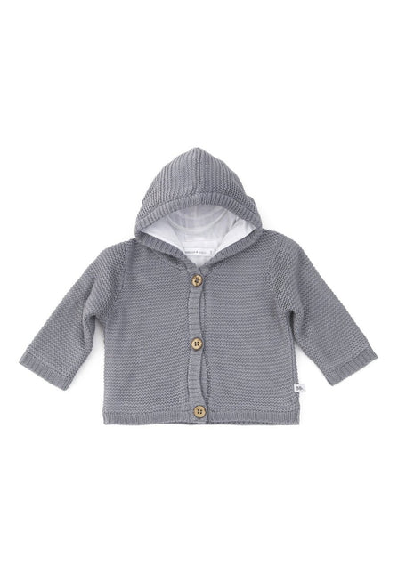 Bamboom Baby Vestje Gebreid Met Capuchon Grijs - Bamboom - Babywinkel - 8053306051728