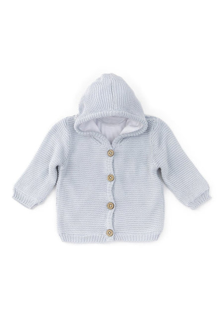 Bamboom Baby Vestje Gebreid Met Capuchon Licht Blauw - Bamboom - Babywinkel - 8053306051629