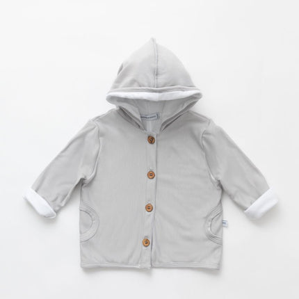 Bamboom Baby Vestje Met Capuchon Grijs/Ivoor - Bamboom - Babywinkel - 8053306052237