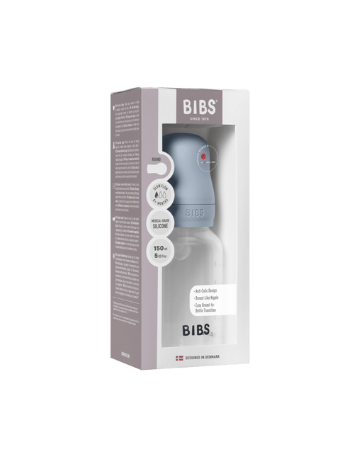 BIBS Flesspeen Rond Silicone 1 Pack 150 Ml Slow Flow Baby Blue koop je bij Babywinkel