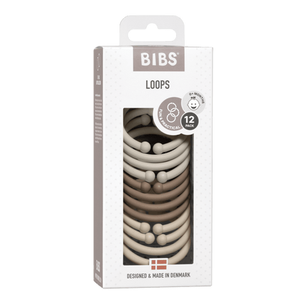 BIBS Speelringen Sand/Dark Oak/Vanilla 12st - BIBS - Babywinkel - 5713795219582