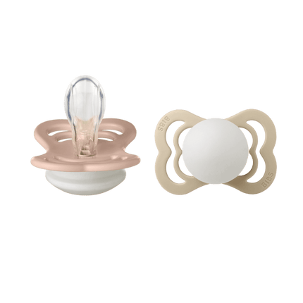 BIBS Speen Maat 1 Blush Night/Vanilla Night Supreme Silicone 2st - BIBS - Babywinkel - 5713795222377