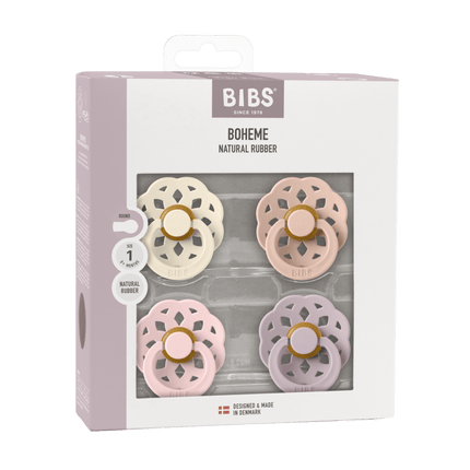BIBS Speen Maat 1 Boheme Ivory/Blush/Blossom/Dusky Lilac 4St - BIBS - Babywinkel - 5713795267965