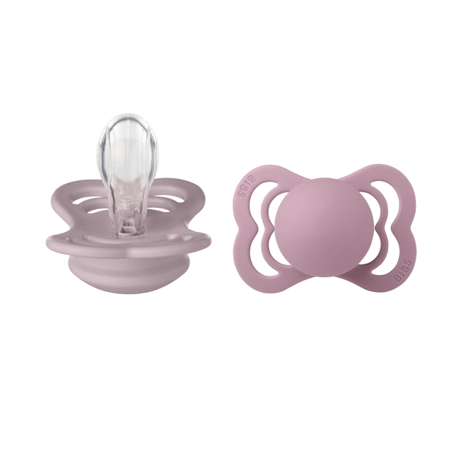 BIBS Speen Maat 1 Latex Dusky Lilac/Heather 2St koop je bij Babywinkel