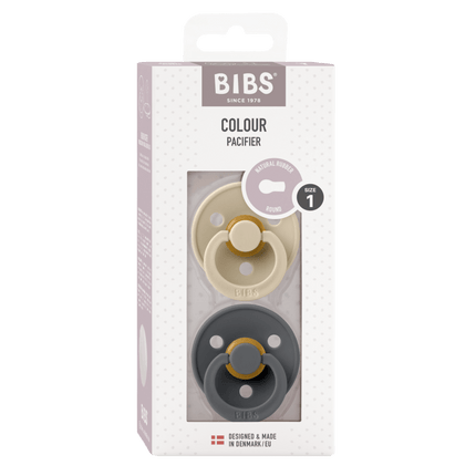 BIBS Speen Maat 2 Latex Vanilla/Iron 2st - BIBS - Babywinkel - 5713795241163