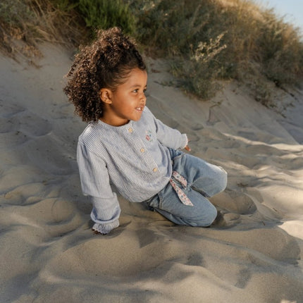 Blouse lange mouw Denim Blue Stripe koop je bij Babywinkel