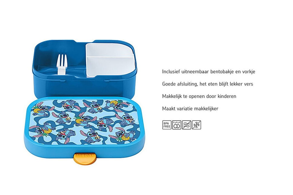 Campus Bento lunchbox met vorkje - Stitch - Babywinkel - 8720294042112