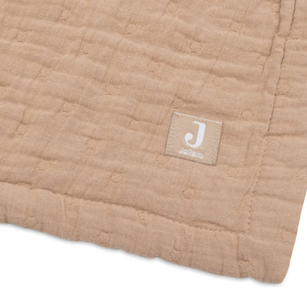 Deken Hydrofiel 75x100cm Jacquard - Biscuit - GOTS - Babywinkel - 8717329393523