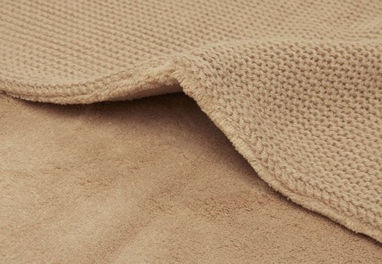 Deken Ledikant 100x150cm Basic Knit - Biscuit/Fleece - Babywinkel - 8717329368095