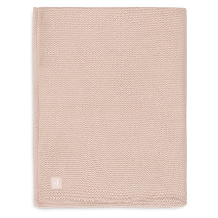 Deken Ledikant 100x150cm Basic Knit - Wild Rose/Fleece - Babywinkel - 8717329377240