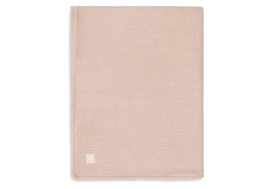 Deken Ledikant 100x150cm Basic Knit - Wild Rose/Fleece - Babywinkel - 8717329377240