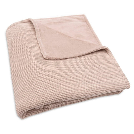Deken Ledikant 100x150cm Basic Knit - Wild Rose/Fleece - Babywinkel - 8717329377240