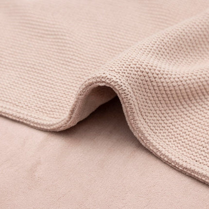 Deken Ledikant 100x150cm Basic Knit - Wild Rose/Fleece - Babywinkel - 8717329377240
